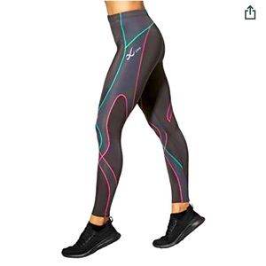 Grey CW-X Stabilyx Compression Leggings Tights Dark EXCLUSIVE Gray & Multi L